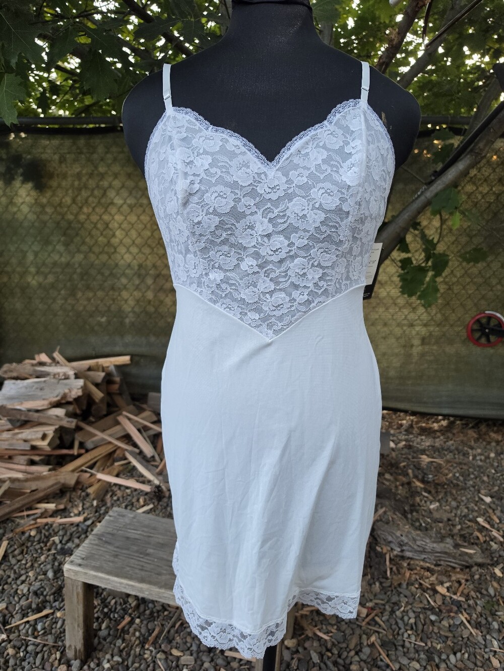 Vtg 70's White Lace Slip Dress Coquette Dollette Nymphet Angelcore Cottagecore